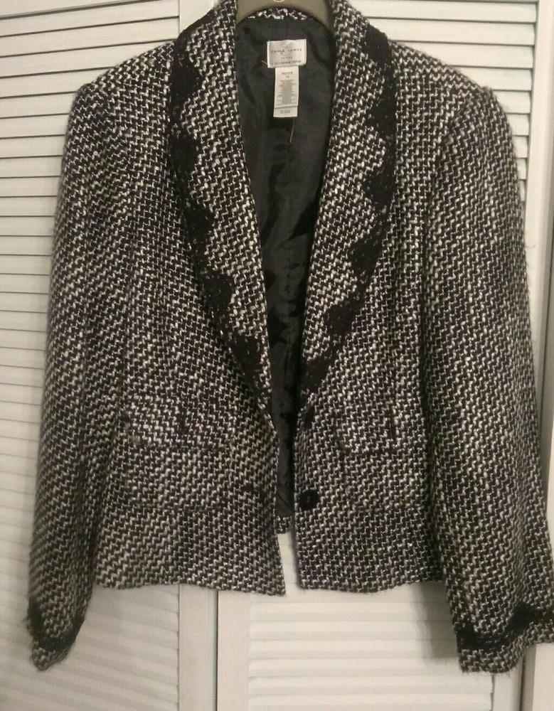 Emma James Petite Woven Winter Blazer Size 14